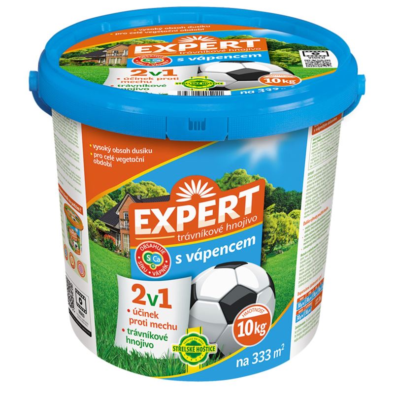 Hnojivo trávníkové - Expert 2v1 10 kg s vápencem