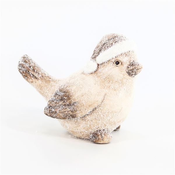 Ptáček vánoční keramika 15 cm krémový