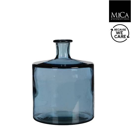 Guan bottle glass blue h26xd21 cm