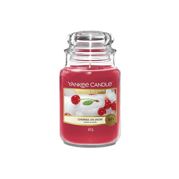 Yankee Candle vonná svíčka ve skle velká Cherries on Snow