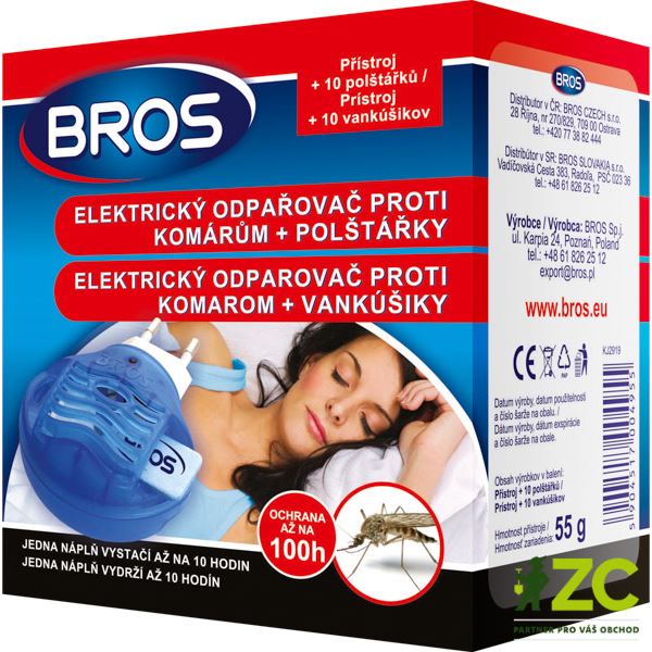 Bros - el. odpařovač pro děti proti komárům + 10 polštářků
