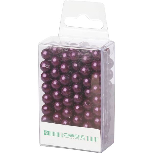Dekorační perly - 8 mm (144 ks) tmavě fialové