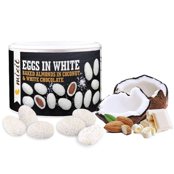 Vajíčka v bílé čokoládě s kokosem