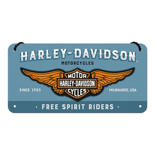 Závěsná cedule: Harley-Davidson (Free Spirit Riders) 10x20 cm