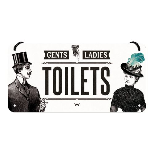 Závěsná cedule: Gents and Ladies Toilets 10x20 cm