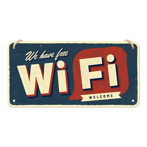 Závěsná cedule: Free Wi-Fi 10x20 cm
