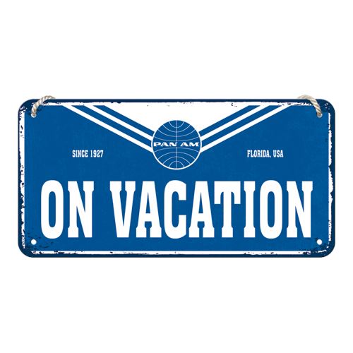 Závěsná cedule: Pan Am (On Vacation) 10x20 cm