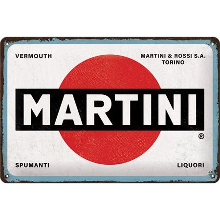 Plechová cedule: Martini (Logo White) - 30x20 cm