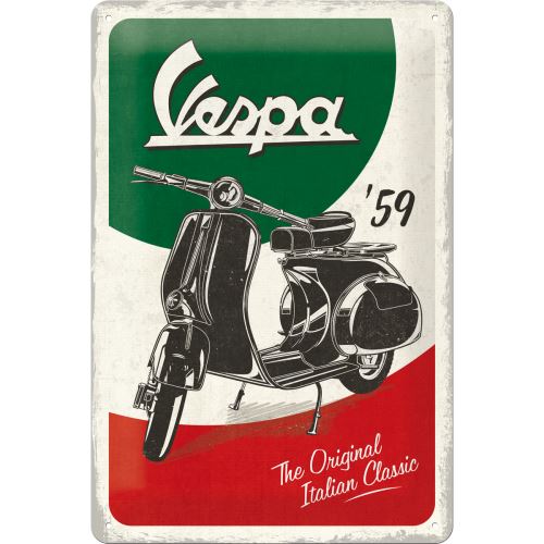 Plechová cedule: Vespa The Italian Classic - 30x20 cm
