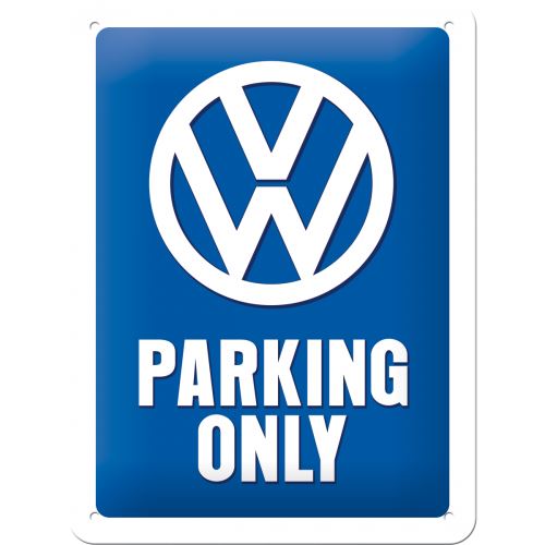 Plechová cedule: VW Parking Only - 20x15 cm