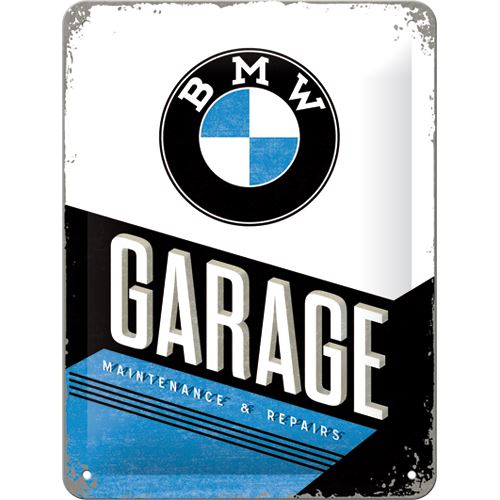 Plechová cedule: BMW Garage - 15x20 cm
