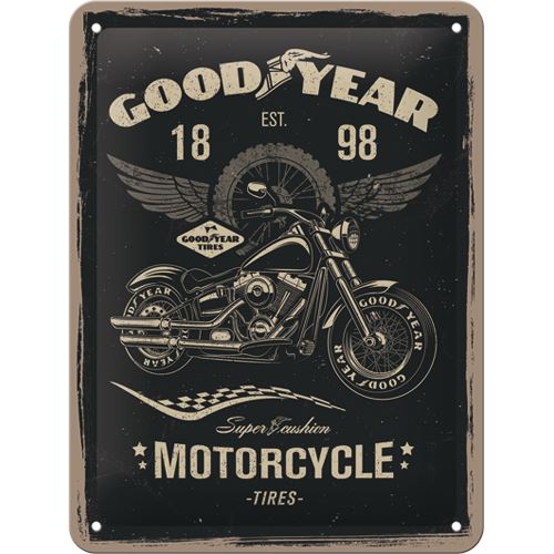 Plechová cedule: Good Year (Motorcycle) - 20x15 cm
