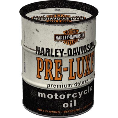 Plechová kasička barel: Harley-Davidson Pre-Luxe