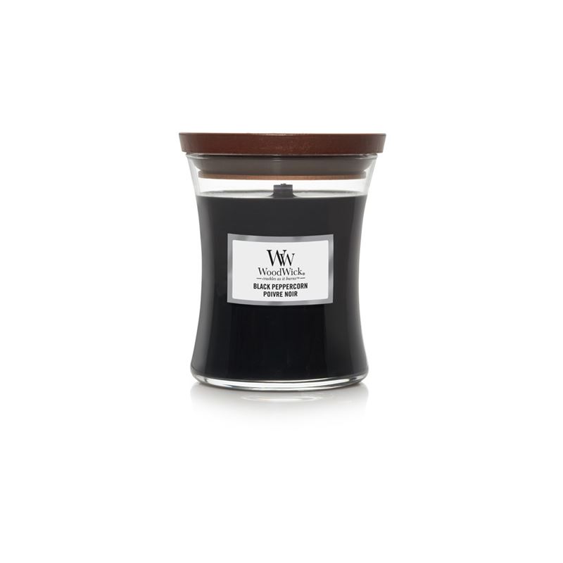 Woodwick Black Peppercorn svíčka střední